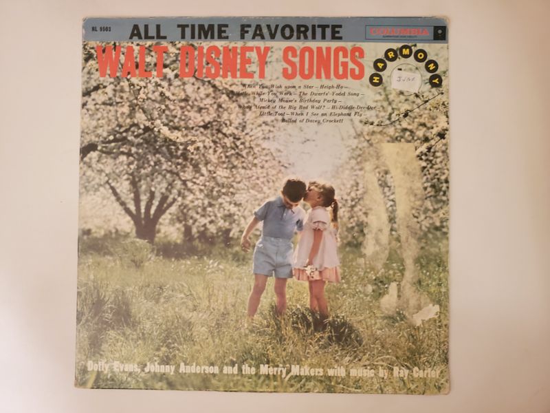 Dotty Evans, Johnny Anderson and the Merry Makers with music by Ray Carter All Time Favorite Walt Disney Songs vinyl record